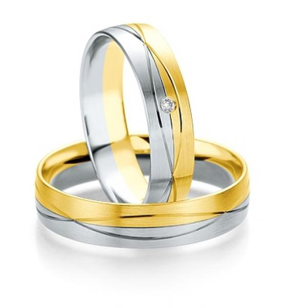 Trauringe Weiss-Rotgold von Breuning 48/07105 + 48/07106