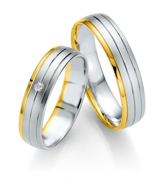 Trauringe Weiss-Rotgold von Breuning 48/07107 + 48/07108