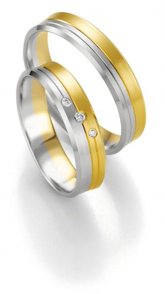 Trauringe Weiss-Gelbgold von Breuning 48/07109+ 48/07110