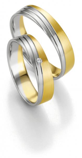 Trauringe Weiss-Gelbgold von Breuning 48/07111+ 48/07112