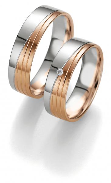 Trauringe Weiss-Rotgold von Breuning 48/07113+ 48/07114