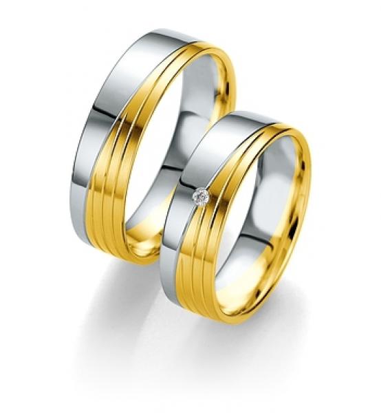 Trauringe Weiss-Rotgold von Breuning 48/07113+ 48/07114