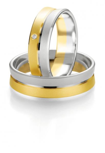 Trauringe Weiss-Gelbgold von Breuning 48/07119+ 48/07120