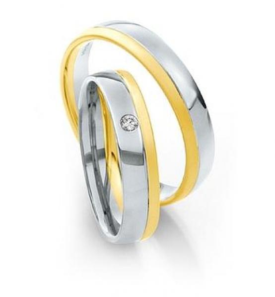 Trauringe Weiss-Gelbgold von Saint Maurice DR 812040 / HR 812050