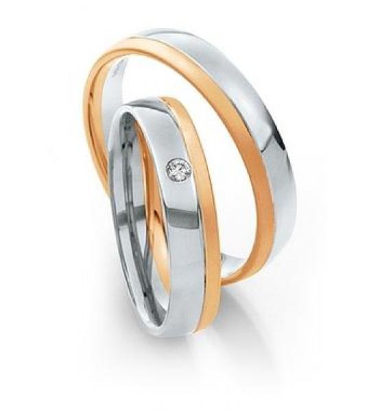 Trauringe Weiss-Gelbgold von Saint Maurice DR 812040 / HR 812050