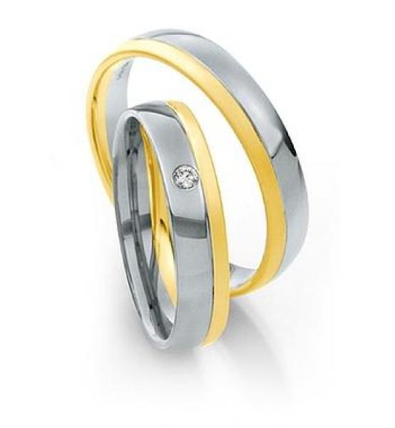 Trauringe Weiss-Gelbgold von Saint Maurice DR 812040 / HR 812050