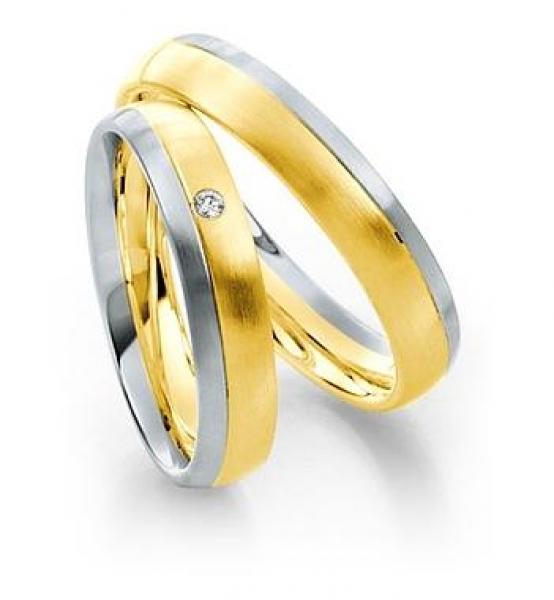 Trauringe Weiss-Gelbgold von Saint Maurice DR 812060 / HR 812070