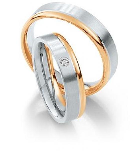 Trauringe Weiss-Gelbgold von Saint Maurice DR 812080 / HR 812090