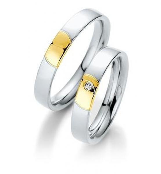 Trauringe Weiss-Gelbgold von Saint Maurice DR 814100 / HR 814110