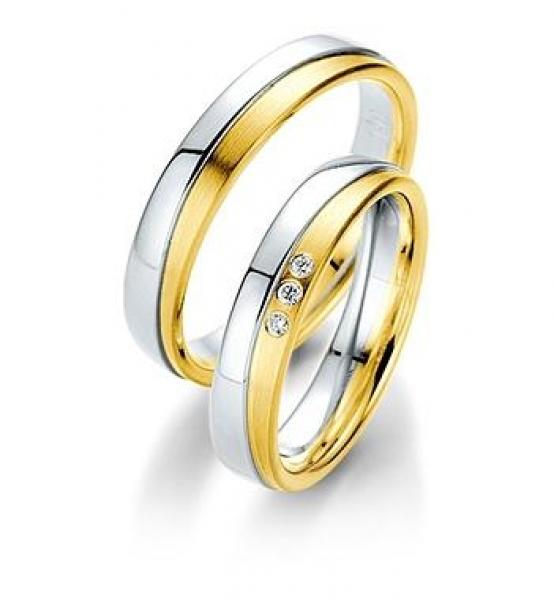 Trauringe Weiss-Gelbgold von Saint Maurice DR 814120 / HR 814130