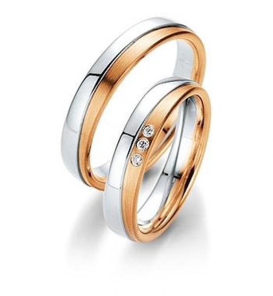 Trauringe Weiss-Gelbgold von Saint Maurice DR 814120 / HR 814130