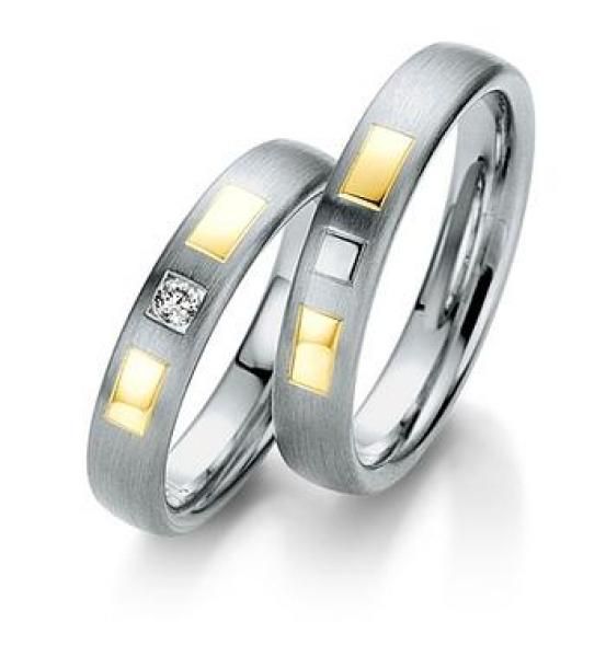 Trauringe Weiss-Gelbgold von Saint Maurice DR 814160 / HR 814170