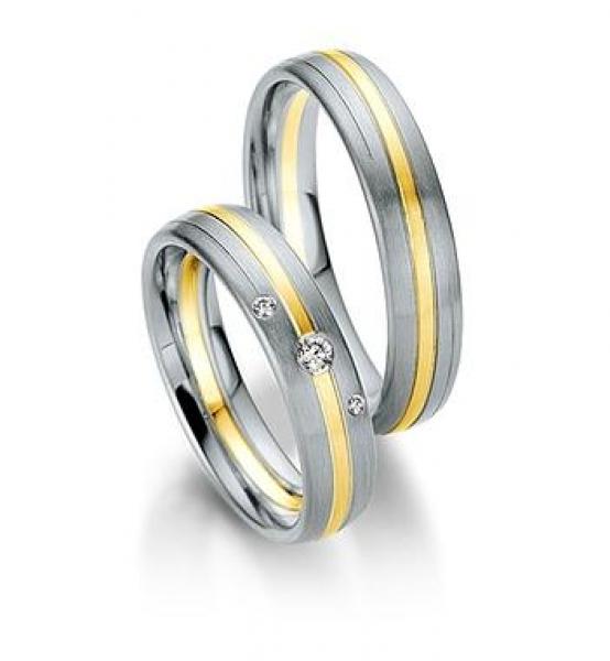 Trauringe Weiss-Gelbgold von Saint Maurice DR 814180 / HR 814190