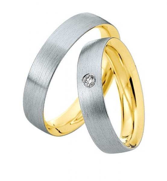 Trauringe Weiss-Gelbgold von Saint Maurice 816280 + 816290