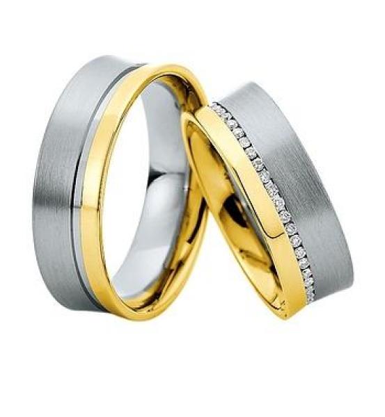 Trauringe Weiss-Rotgold von Saint Maurice DR 816380 / HR 816390