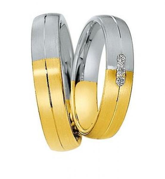 Trauringe Weiss-Gelbgold von Saint Maurice 820240 / 820250