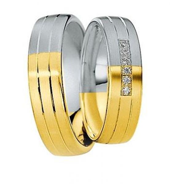 Trauringe Weiss-Gelbgold von Saint Maurice 820280 / 820290