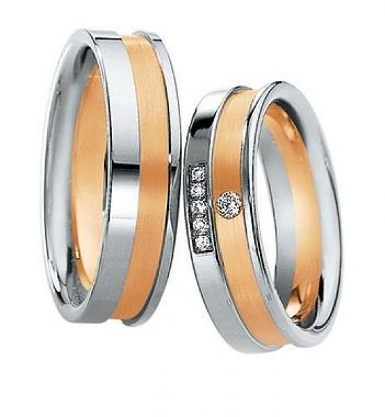 Trauringe Weiss-Rotgold von Saint Maurice 820300 / 820310