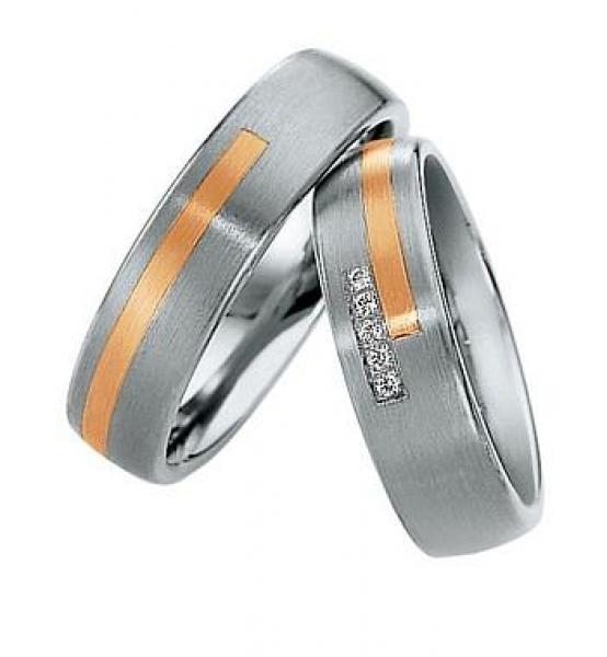 Trauringe Weiss-Rotgold von Saint Maurice 820340 / 820350