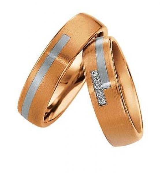 Trauringe Weiss-Rotgold von Saint Maurice 820340 / 820350