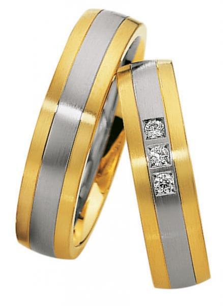 Trauringe Weiss-Gelbgold von Saint Maurice 49-82040 + 49-82041