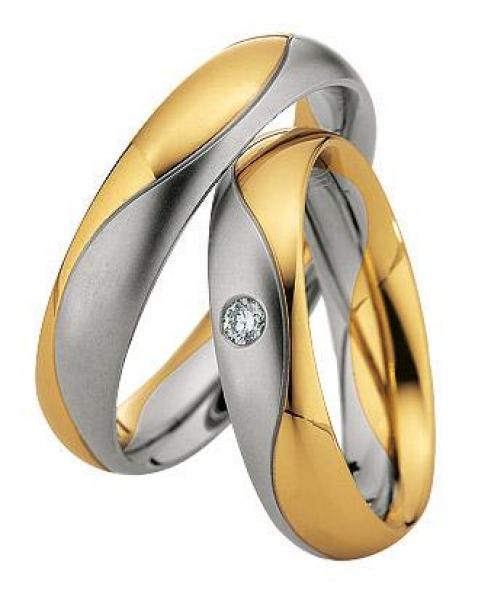 Trauringe Weiss-Gelbgold von Saint Maurice 49-82064 + 49-82065