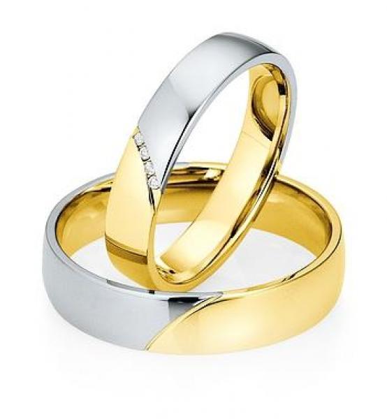 Trauringe Weiss-Gelbgold von Saint Maurice DR 841250 / HR 841260