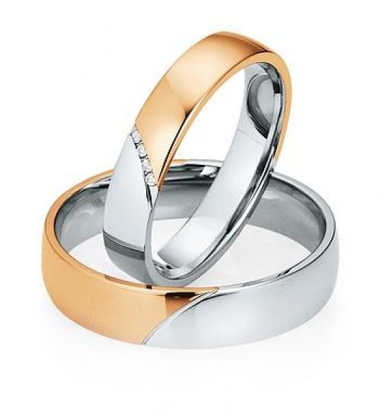 Trauringe Weiss-Gelbgold von Saint Maurice DR 841250 / HR 841260