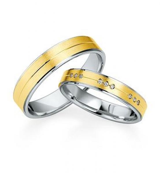 Trauringe Weiss-Gelbgold von Saint Maurice DR 841310 / HR 841320