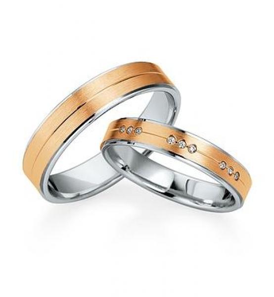 Trauringe Weiss-Gelbgold von Saint Maurice DR 841310 / HR 841320