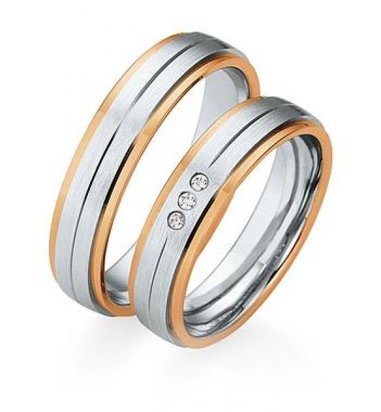 Trauringe Weiss-Gelbgold von Saint Maurice 841490 + 841500