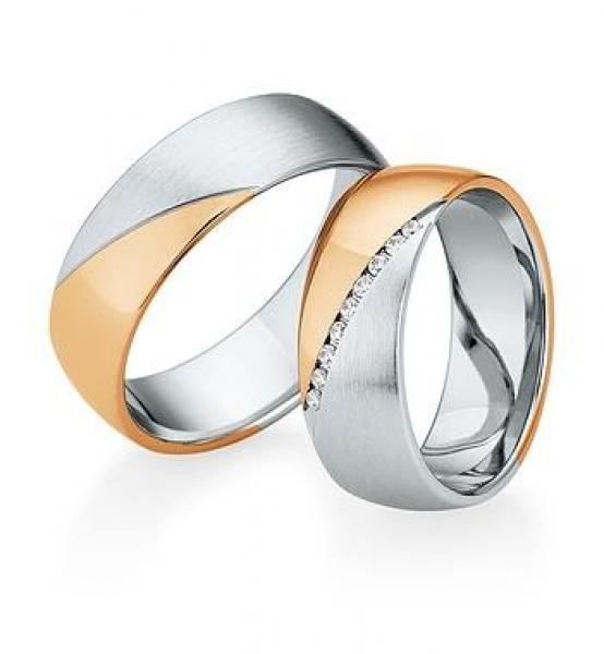 Trauringe Weiss-Gelbgold von Saint Maurice DR 841550 / HR 841560