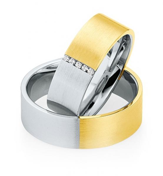 Trauringe Weiss-Gelbgold von Saint Maurice 841630 + 841640