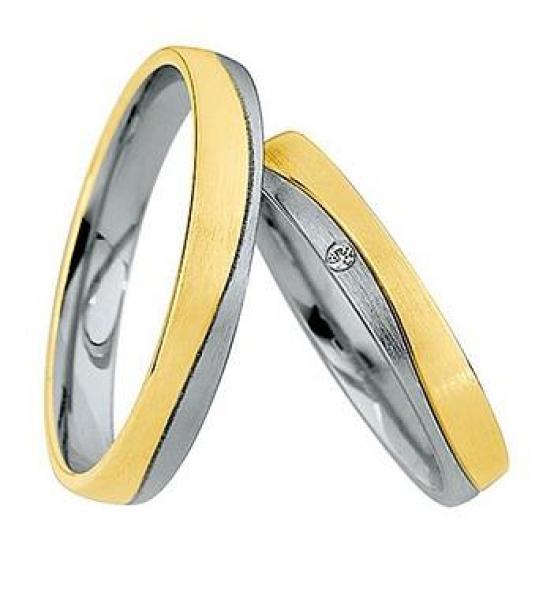 Trauringe Weiss-Gelbgold von Saint Maurice DR 870000 / HR 870010