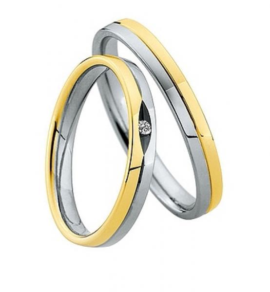 Trauringe Weiss-Gelbgold von Saint Maurice DR 870160 / HR 870170