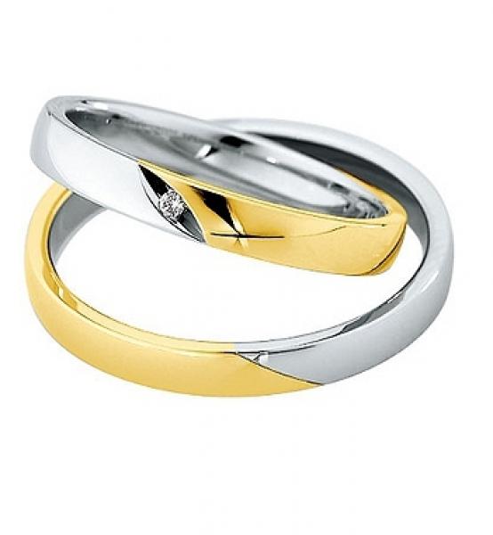 Trauringe Weiss-Gelbgold von Saint Maurice DR 870180 / HR 870190