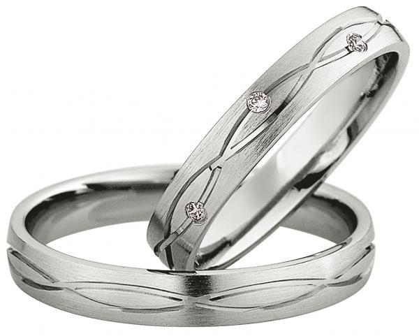 Trauringe Weissgold von Saint Maurice 49-87056 + 49-87057