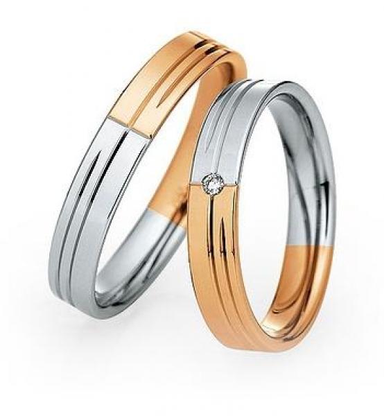 Trauringe Weiss-Rotgold von Saint Maurice DR 870760 / HR 870770