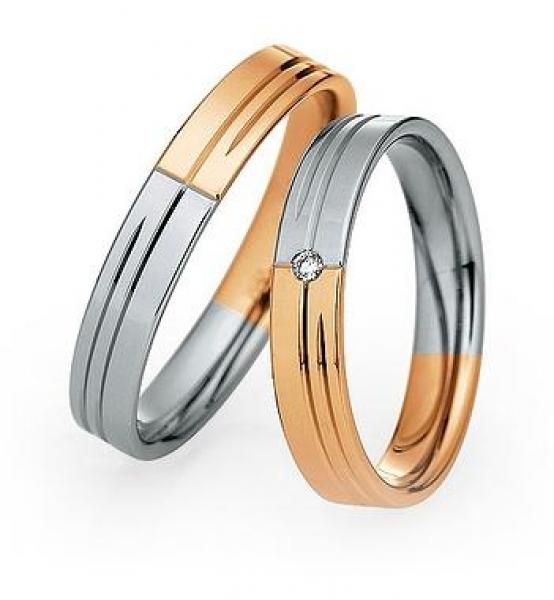 Trauringe Weiss-Rotgold von Saint Maurice DR 870760 / HR 870770