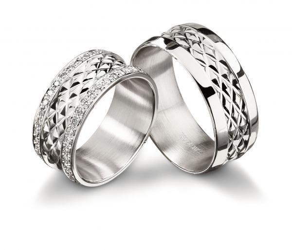 Trauringe Weissgold von Furrer Jacot 62-52890 + 71-26890