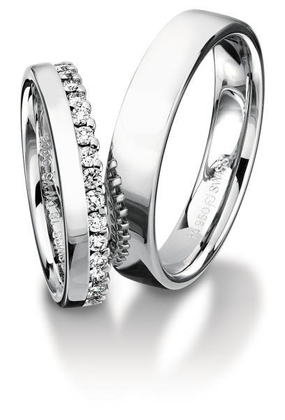 Trauringe Weissgold von Furrer Jacot 61-52810 + 71-26880