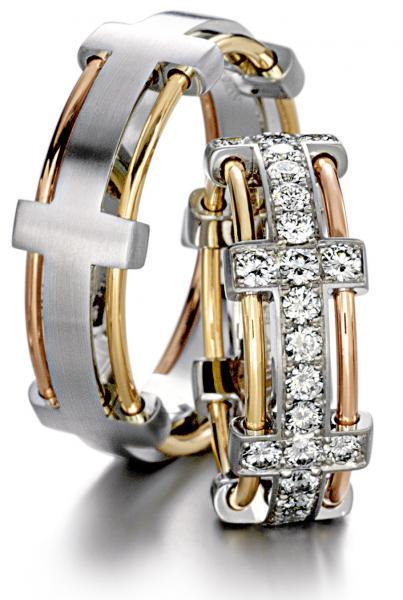 Trauringe Tricolour von Furrer Jacot 62-5179E - 71-2379E