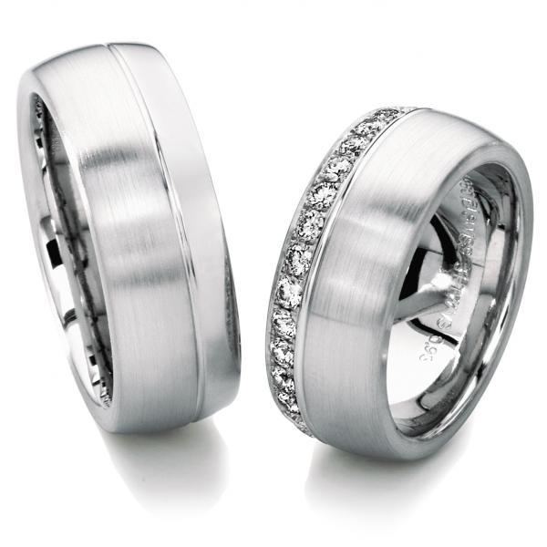 Trauringe Weissgold von Furrer Jacot 62-52660 + 71-26660