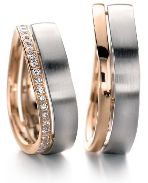 Trauringe Weiss-Rotgold von Furrer Jacot 62-52480 - 71-26480