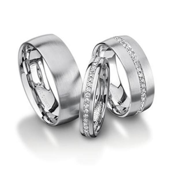 Trauringe Weissgold von Furrer Jacot 62-52580 + 71-26580