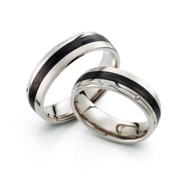 Trauringe Carbon von Weidner 62633 + 72633