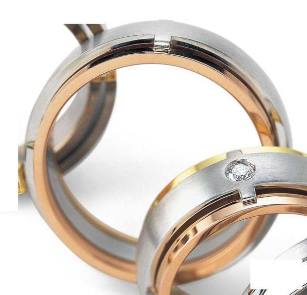 Trauringe Tricolour von Furrer Jacot 71-7961N + 71-2361E