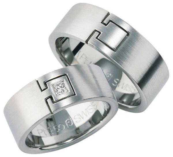 Trauringe Platin von Furrer Jacot 71-79710 + 71-22710