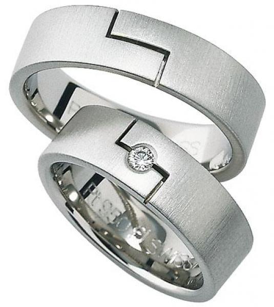 Trauringe Weissgold von Furrer Jacot 71-79810 + 71-22810