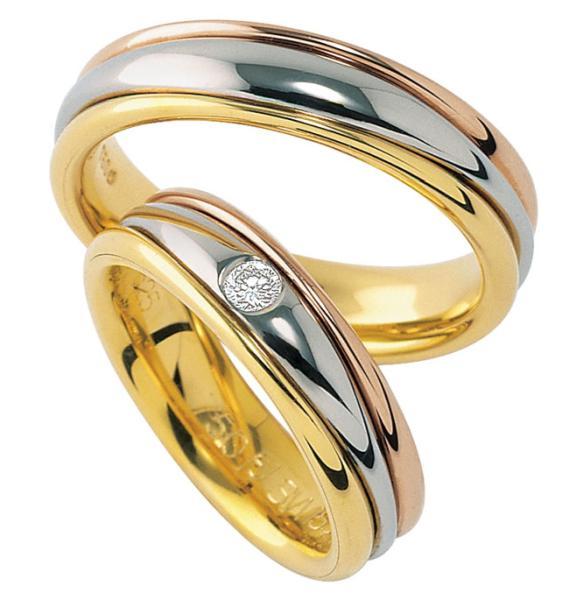 Trauringe Tricolour von Furrer Jacot 71-7625B